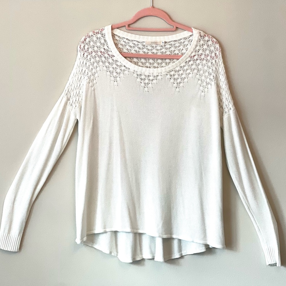 LF MILLAU WHITE KNIT SWEATER